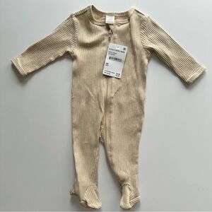NEW PL Baby Newborn Footie Pajamas Beige NWT
